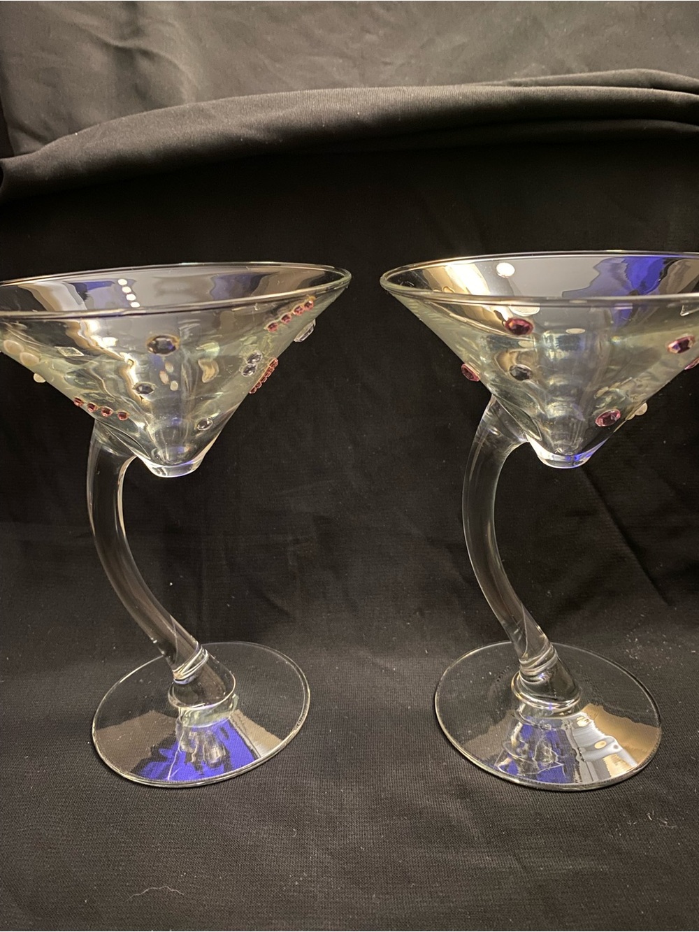 Vintage Libbey Bravura Swerve Martini Glasses.